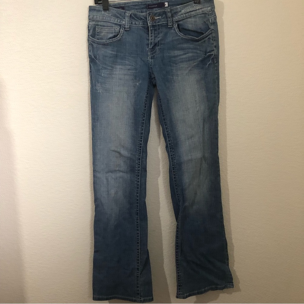 VIGOSS Womens Juniors 5 New York Boot Cut Jeans Light Wash Low Rise - Picture 2 of 14